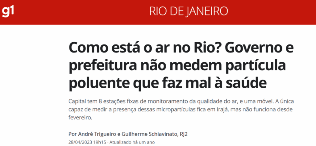 Instituto Ar - Imagem_Notícias_Como está o ar no Rio? Governo e prefeitura não medem partícula poluente que faz mal à saúde